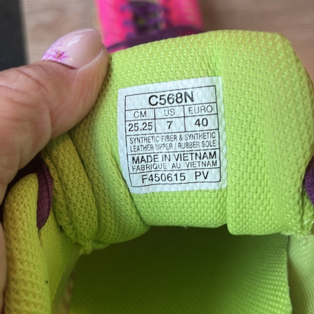 ASICS Girls Pink, Purple, Lime Sneakers - Picture 9 of 9